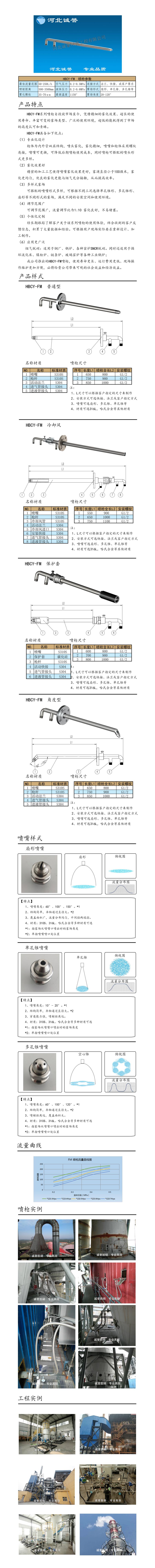 為您提供HBCY-FM-脫硝噴槍保護套、噴槍參數(shù)、材質(zhì)尺寸介紹，流量分布圖、扇形空心錐俯視圖介紹，以及霧化視頻介紹，更多詳細(xì)內(nèi)容盡在河北誠譽！